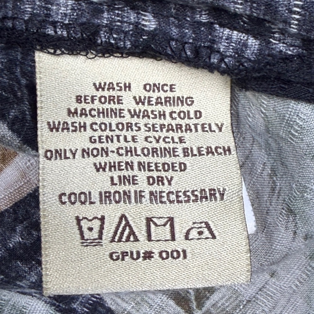 Jamaican Jaxx Mens Medium Black 100% Silk Floral Leaf Print Camp Shirt GPU 001 - Picture 6 of 7